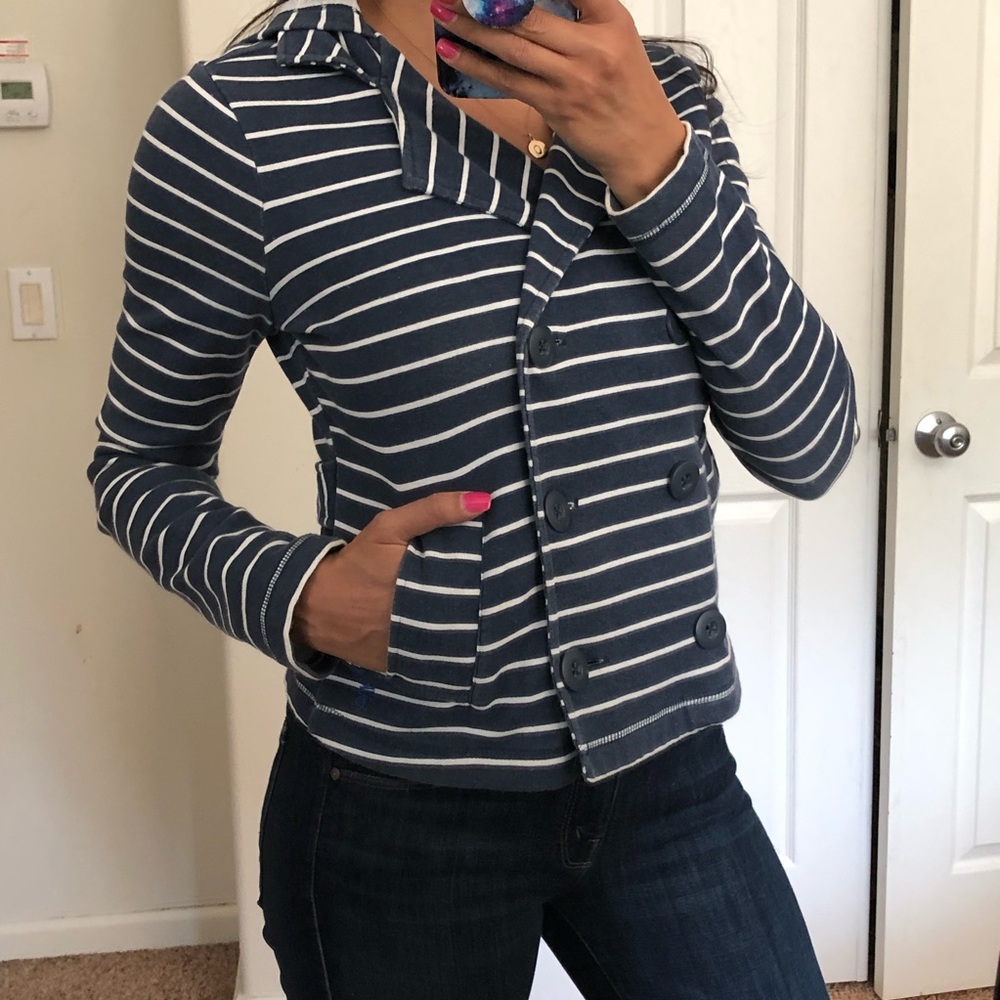 🌟2/$20🌟Billabong Hooded Blue/White Stripe Jacket
